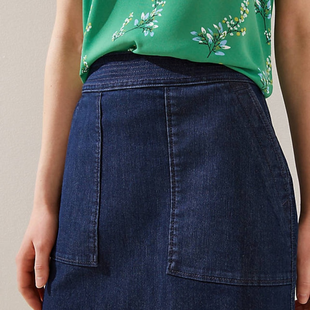 NWT LOFT DENIM POCKET SHIFT SKIRT 10 - Picture 5 of 7